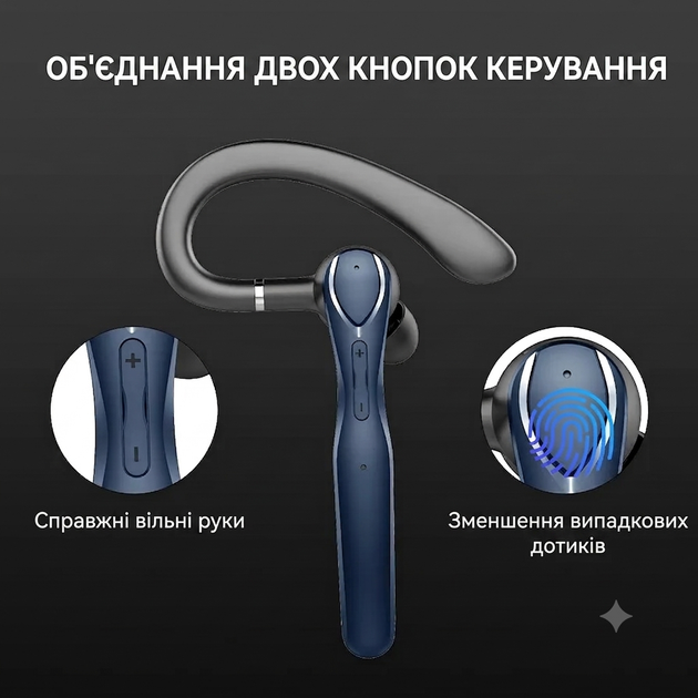 Bluetooth-гарнитура FEATURE И33 с микрофоном, ENC, IP7, до 100 часов работы, беспроводная гарнитура для телефона, вождения и офиса - изображение 4