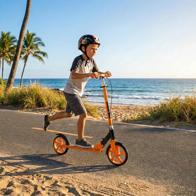 Самокат двухколесный складной с колесами 200мм Scooter 5252-1 Orange - изображение 8