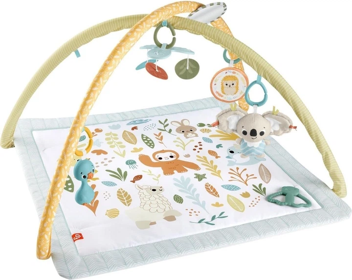 Ігровий килимок для новонароджених Фішер прайс Розвиваємо почуття Fisher-Price Baby Playmat Simply Senses Newborn Gym (HRB15) - изображение 2