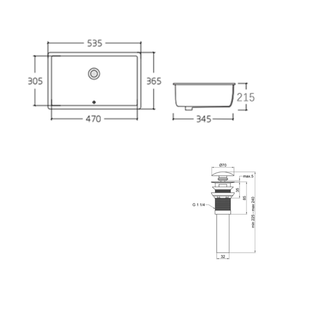 Раковина врезная Qtap Stork 535х365 прямоугольная, белая (QT15116032WN47293) - изображение 6
