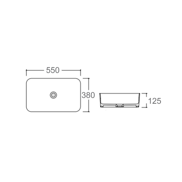 Раковина накладная Qtap Virgo 550х380 прямоугольная, белая (QT18116308W) - изображение 5