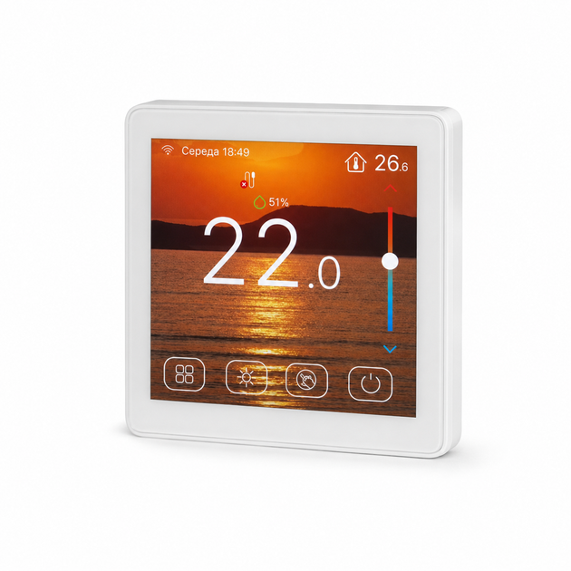 Кімнатний сенсорний термостат з WiFi управлінням Tervix Pro Line WiFi TouchScreen Thermostat (котел), білий (114351) - зображення 3