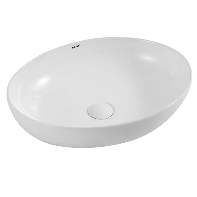 Умывальник накладной Mixxus Premium Ellipse-0102 515х400 овальный, белый (MP6551) - Фото 1 Умывальник накладной Mixxus Premium Ellipse-0102 515х400 овальный, белый (MP6551) - изображение 1