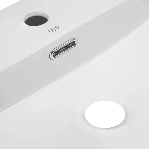 Раковина подвесная Qtap Nando 600х420 прямоугольная, белая (QT12112173WN47326) - изображение 3