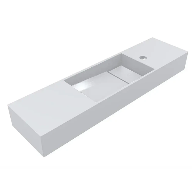 Умывальник подвесной Miraggio Toni L 850x220 прямоугольный, белый - изображение 2