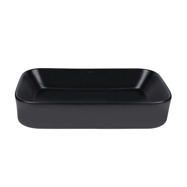 Раковина накладная Qtap Scorpio 545х400 прямоугольная, черная матовая (QT14112243MBN) - изображение 2