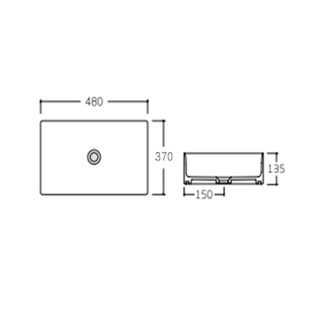 Раковина накладная Qtap Tern 480х370 прямоугольная, черная матовая (QT176069MB) - изображение 4