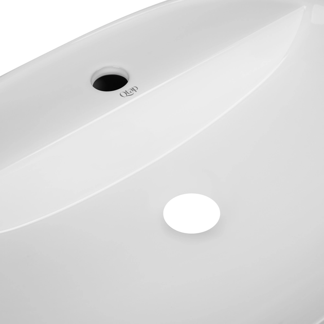 Раковина накладная Qtap Scorpio 500х380 овальная, белая (QT14116533W) - изображение 4