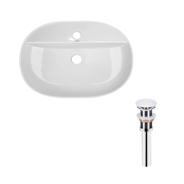 Раковина накладная Qtap Scorpio 600х400 овальная, белая (QT14112203WN47315) - изображение 4
