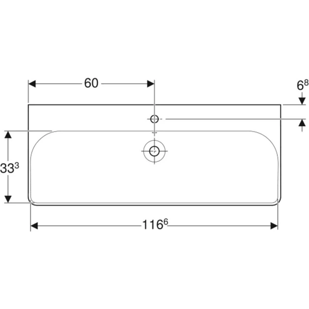 Умывальник накладной Geberit Smyle Square 1200x480 прямоугольный, белый глянцевый (500.226.01.1) - изображение 3