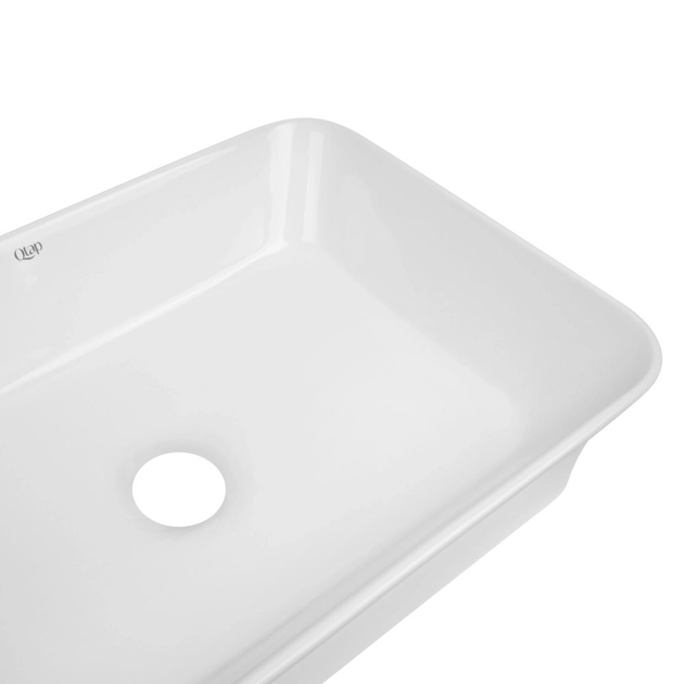 Раковина накладная Qtap Virgo 490х345 прямоугольная, белая (QT18112261WN47305) - изображение 3