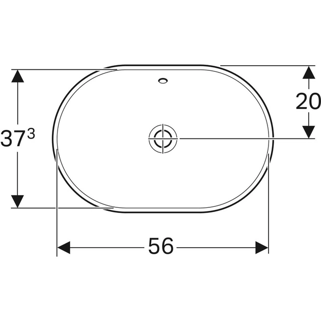 Раковина врезная Geberit VariForm 600x400 овальная, белая (500.731.01.2) - изображение 2