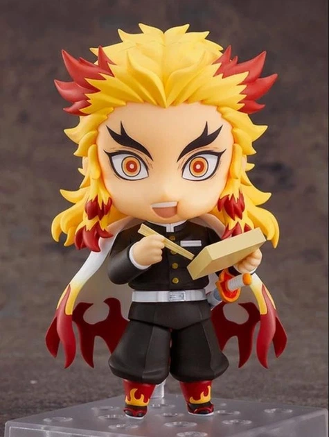 Коллекционная фигурка статуэтка Кеджуро Ренгоку Kyojuro Rengoku Клинок уничтожающий демонов Demon Slayer Kimetsu no Yaiba аниме фигурка, 10 см - изображение 4