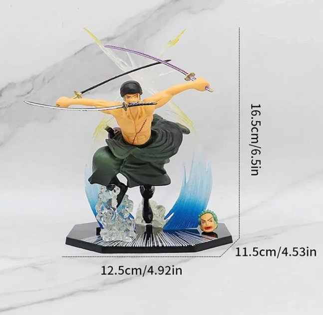 Коллекционная фигурка статуэтка Ророноа Зоро Roronoa Zoro One Piece аниме экшн-фигурка с мечами и сменным лицом, 16,5 см - Фото 6 Коллекционная фигурка статуэтка Ророноа Зоро Roronoa Zoro One Piece аниме экшн-фигурка с мечами и сменным лицом, 16,5 см - изображение 6