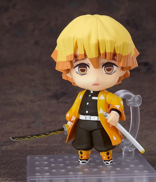 Коллекционная фигурка статуэтка Зеницу Агацума Zenitsu Agatsuma Demon Slayer: Kimetsu no Yaiba Nendoroid аниме минифигурка, 10 см - изображение 6