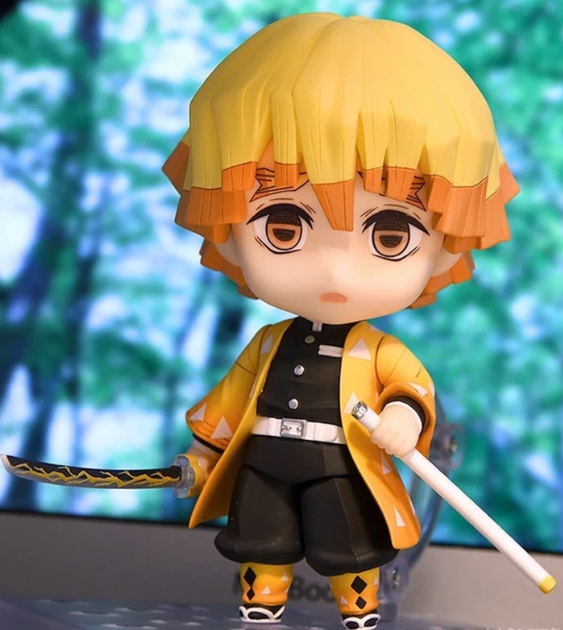 Коллекционная фигурка статуэтка Зеницу Агацума Zenitsu Agatsuma Demon Slayer: Kimetsu no Yaiba Nendoroid аниме минифигурка, 10 см - изображение 8