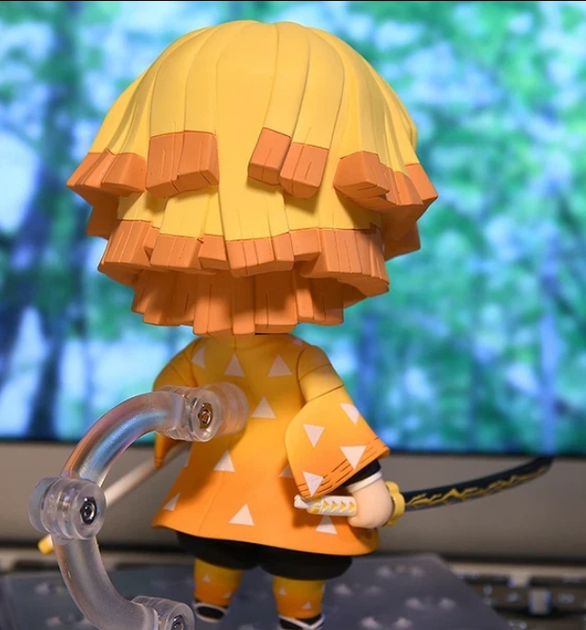 Коллекционная фигурка статуэтка Зеницу Агацума Zenitsu Agatsuma Demon Slayer: Kimetsu no Yaiba Nendoroid аниме минифигурка, 10 см - изображение 9