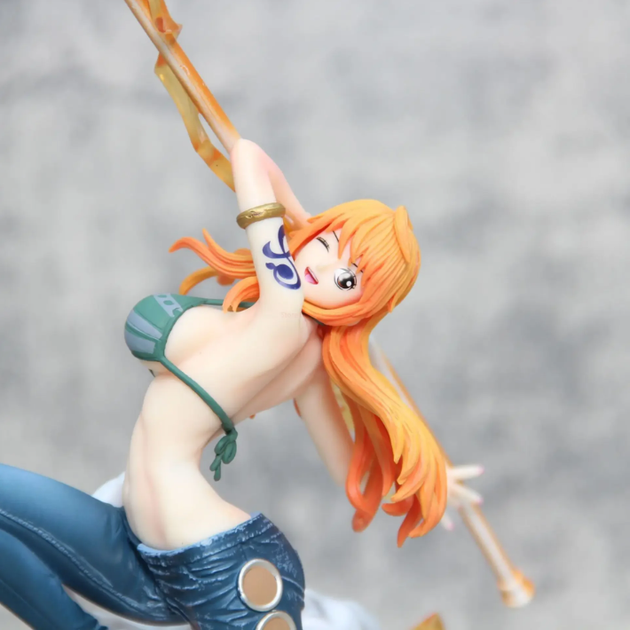 Коллекционная аниме фигурка Nami из One Piece 30 см – статуэтка Нами на облаке Zeus с посохом Clima-Tact - изображение 5