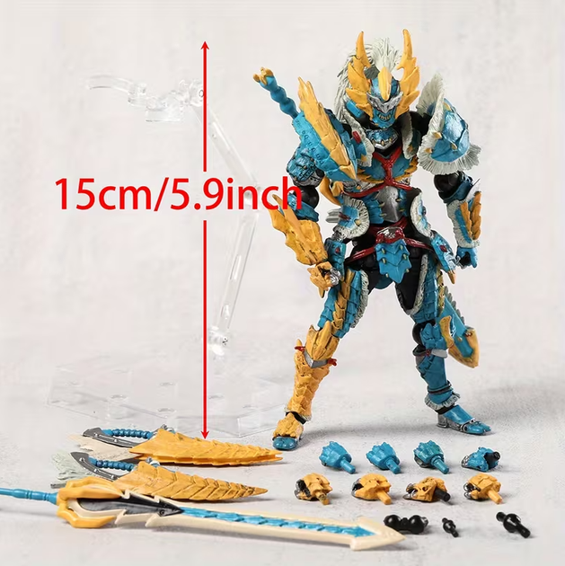 Коллекционная фигурка Monster Hunter Zinogre Armor 15 см — подвижная action figure охотник в броне Зиногра по игре Монстер Хантер - Фото 4 Коллекционная фигурка Monster Hunter Zinogre Armor 15 см — подвижная action figure охотник в броне Зиногра по игре Монстер Хантер - изображение 4