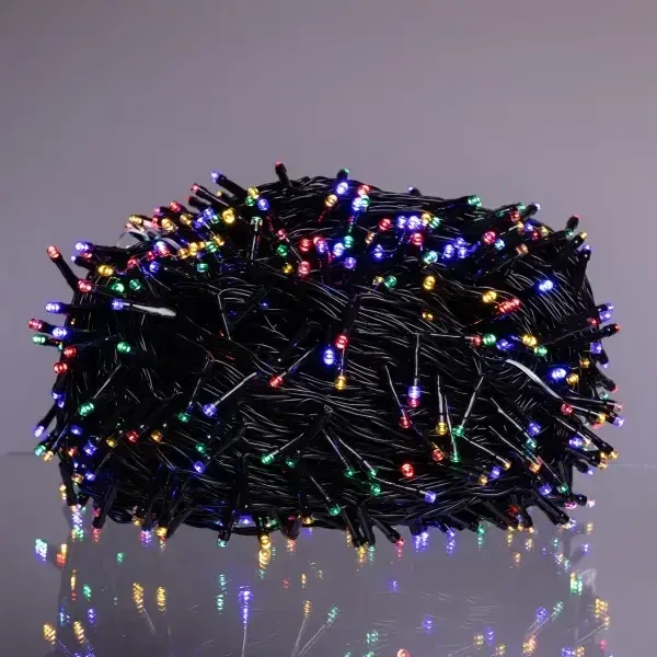 Светодиодная уличная гирлянда 100 м 1000 LED Мультиколор черный провод с пультом и солнечной панелью IP65 8 режимов работы - изображение 5