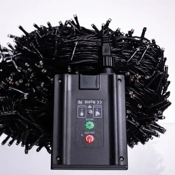 Светодиодная уличная гирлянда 100 м 1000 LED Мультиколор черный провод с пультом и солнечной панелью IP65 8 режимов работы - изображение 7