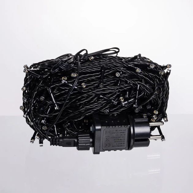 Гирлянда Нить уличная 30 м 300 LED Желтая черный провод гирлянда на улицу 8 режимов работы гирлянда нитка - изображение 6