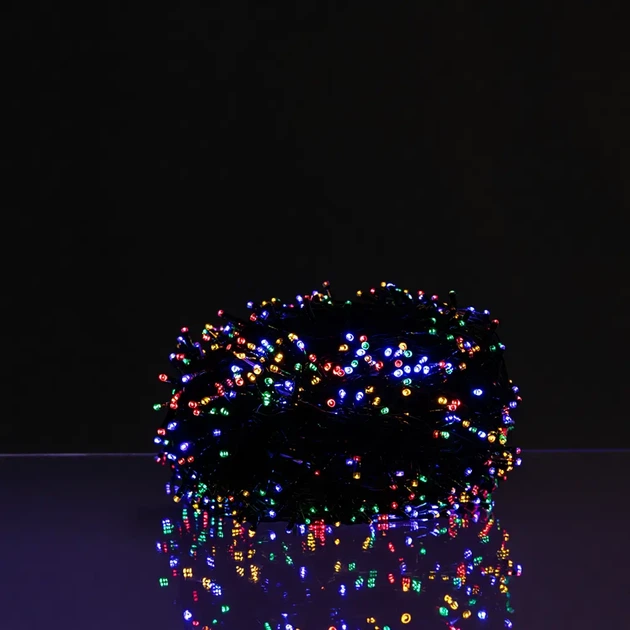 Светодиодная уличная гирлянда 30 м 300 LED Мультиколор черный провод с пультом и солнечной панелью IP65 8 режимов - изображение 3