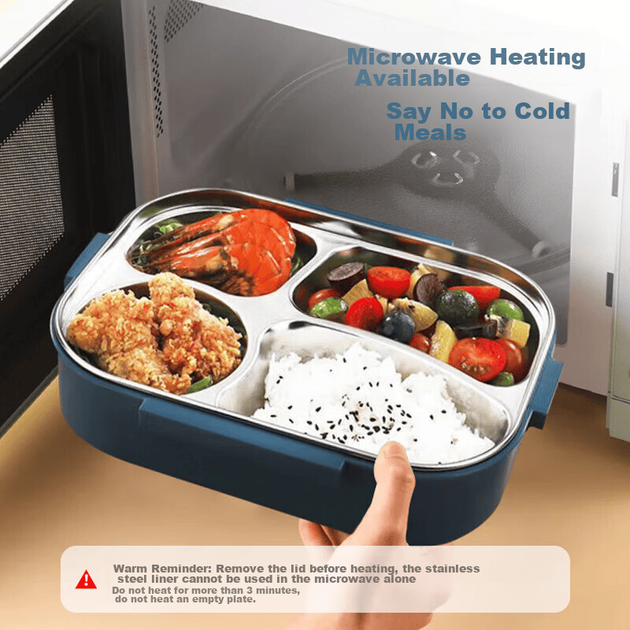 Ланч-бокс MAXCOOK MCFT5555 з нержавіючої сталі 304 на 4 відділення з приборами, 1.6 л - зображення 5