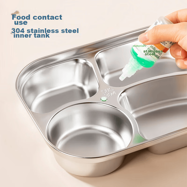 Ланч-бокс MAXCOOK MCFT5555 з нержавіючої сталі 304 на 4 відділення з приборами, 1.6 л - зображення 8