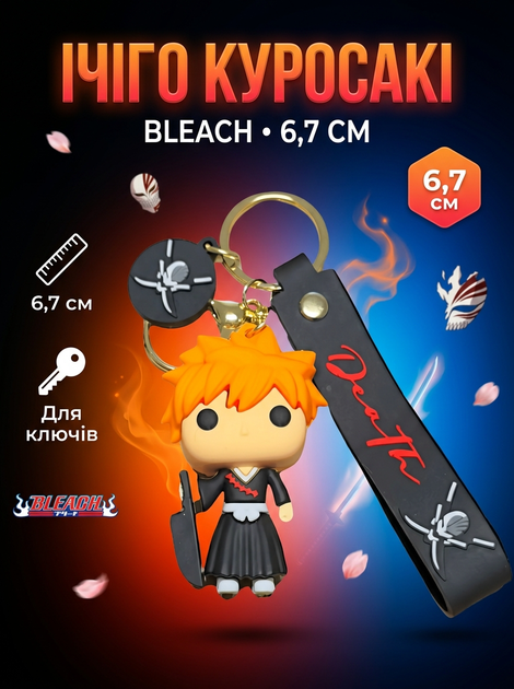 Брелок Блич Ичиго Куросаки аниме Bleach Ichigo Kurosaki для детей на рюкзак, ключи 6,7 см - Фото 1 Брелок Блич Ичиго Куросаки аниме Bleach Ichigo Kurosaki для детей на рюкзак, ключи 6,7 см - изображение 1