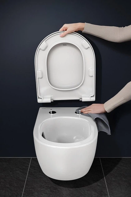 Комплект керамічного унітазу TECEloft 51.5х35,5 см, із вихровим змивом Cyclon flush, включаючи сидіння і кришку (9700224) TM TECE - изображение 9