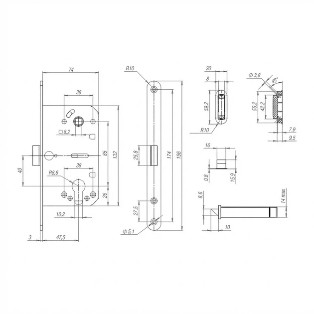 Замок MAGNET 85/50 мм SOFIA CX PZ 410B-S SN - изображение 4