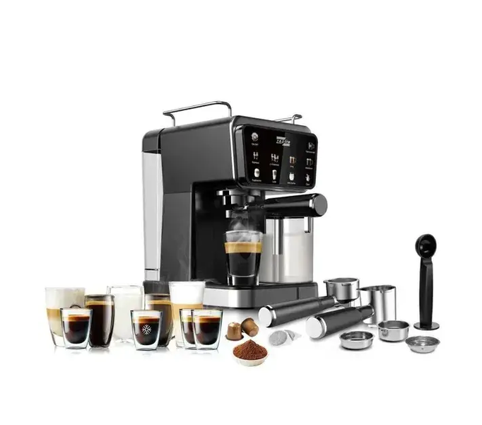 Кофемашина Zepline ZP-6803 3000 Вт кофеварка эспрессо 20 бар для молотого кофе капсул 8 напитков автоматическая система Thermoblock с резервуаром 2 л ESPRESSO COOL для холодного кофе дома офиса - изображение 6