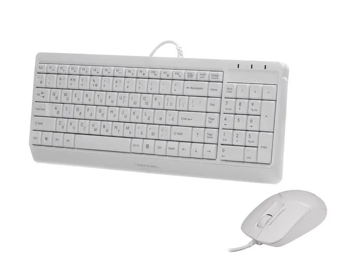 Комплект клавіатура+мишка A4Tech F1512 (White) Fstyler, дротовий, USB, білий колір - зображення 2