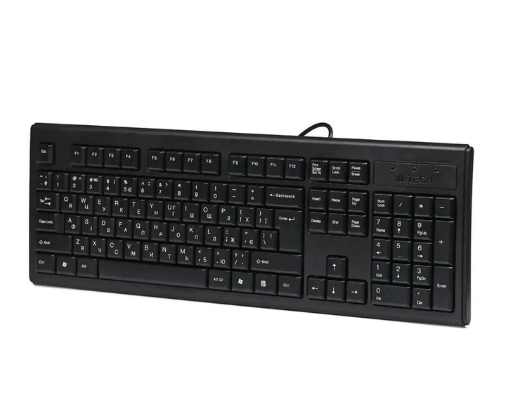 Клавіатура A4Tech KR-83 PS/2 (Black), чорна, 104клав, Великий Enter Comfort Rounded Edge keyboard X-slim - Фото 2 Клавіатура A4Tech KR-83 PS/2 (Black), чорна, 104клав, Великий Enter Comfort Rounded Edge keyboard X-slim - зображення 2