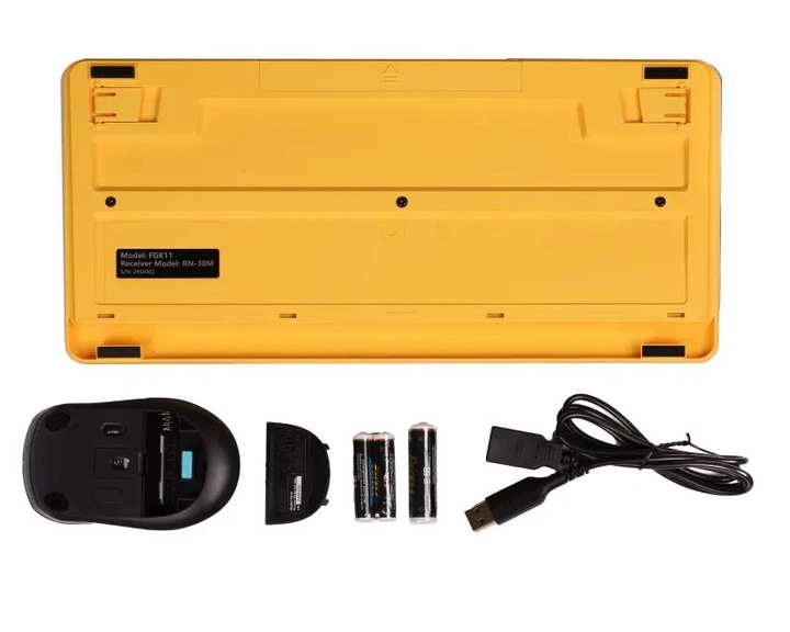 Комплект клавиатура+мышка A4Tech FG1110 (Bumblebee) Fstyler, беспроводной, черно-желтый цвет - изображение 6
