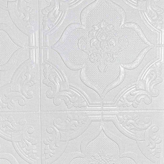 Самоклеюча декоративна 3D панель формат білий 700x700x3 мм - зображення 3