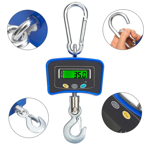 Электронные крановые весы, до 500 кг (0,1 кг), на аккумуляторе, BX-9025 Boxer, Синий / Электронные весы / Электронный крановый - Фото 4 Электронные крановые весы, до 500 кг (0,1 кг), на аккумуляторе, BX-9025 Boxer, Синий / Электронные весы / Электронный крановый - изображение 4