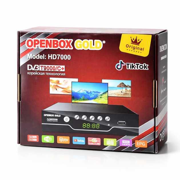 Цифровая ТВ приставка для телевизора HDMI, USB, Openbox Gold G7 Pro, Черный - изображение 8
