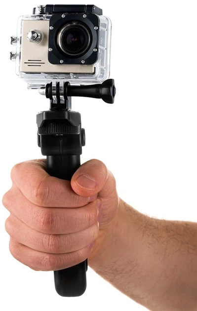 Uchwyt z mini statywem do kamer sportowych GoPro, SJCAM czarny (5907769314797) - Zdjęcie 4 Uchwyt z mini statywem do kamer sportowych GoPro, SJCAM czarny (5907769314797) - obraz 4