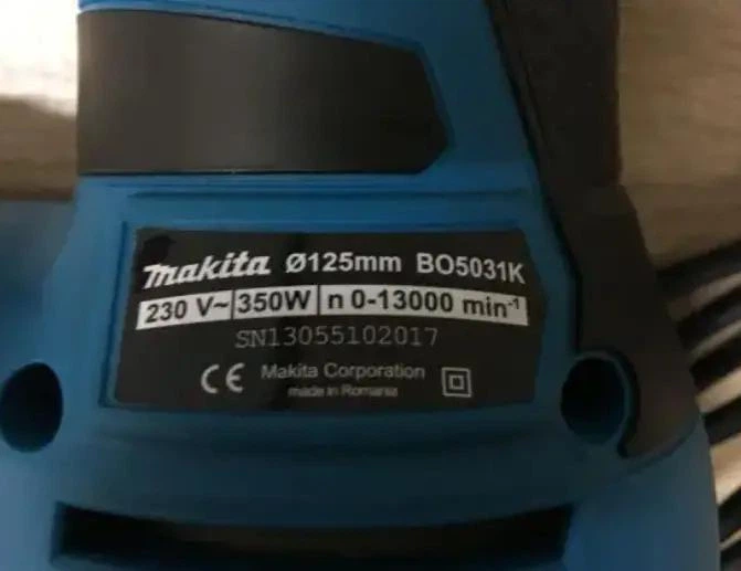 Шлифмашина эксцентриковая Makita BO5031K 220В Скорость вращения 13000 об/мин мощность 350 Вт Диск 125 мм - изображение 11