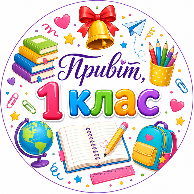 Міні банер артборд 50 см на 1 вересня Привіт 1 клас Різнокольоровий - Фото 1 Міні банер артборд 50 см на 1 вересня Привіт 1 клас Різнокольоровий - зображення 1