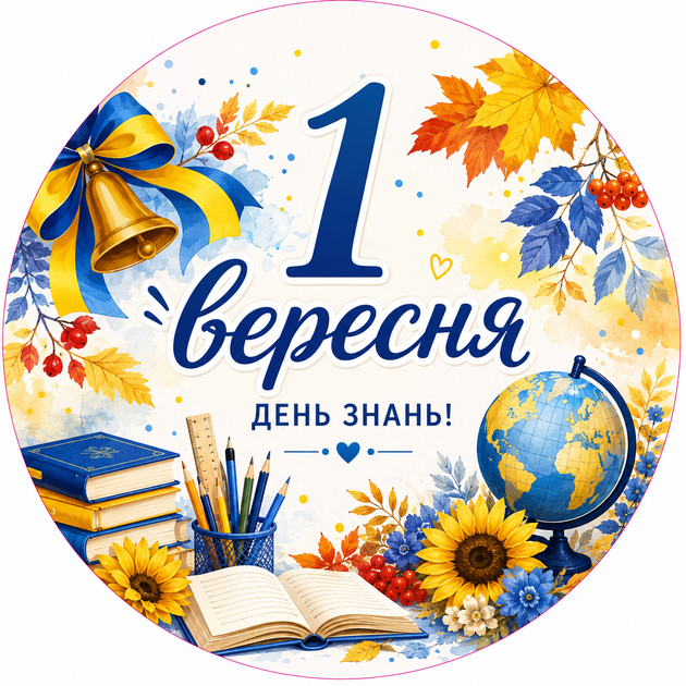 Міні банер артборд 50 см на 1 вересня День знань Соняшники Синій та Жовтий - Фото 1 Міні банер артборд 50 см на 1 вересня День знань Соняшники Синій та Жовтий - зображення 1