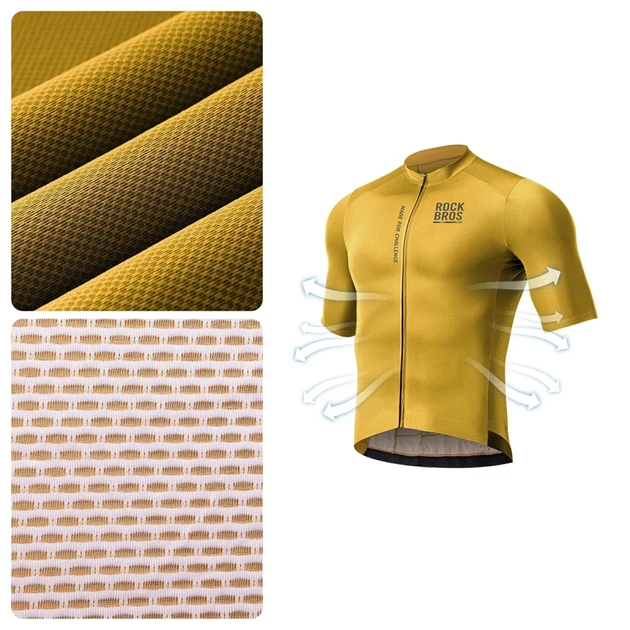 Велокофта Rockbros Road to Sky чоловіча короткий рукав L Yellow (5907769394706) - Фото 5 Велокофта Rockbros Road to Sky чоловіча короткий рукав L Yellow (5907769394706) - зображення 5