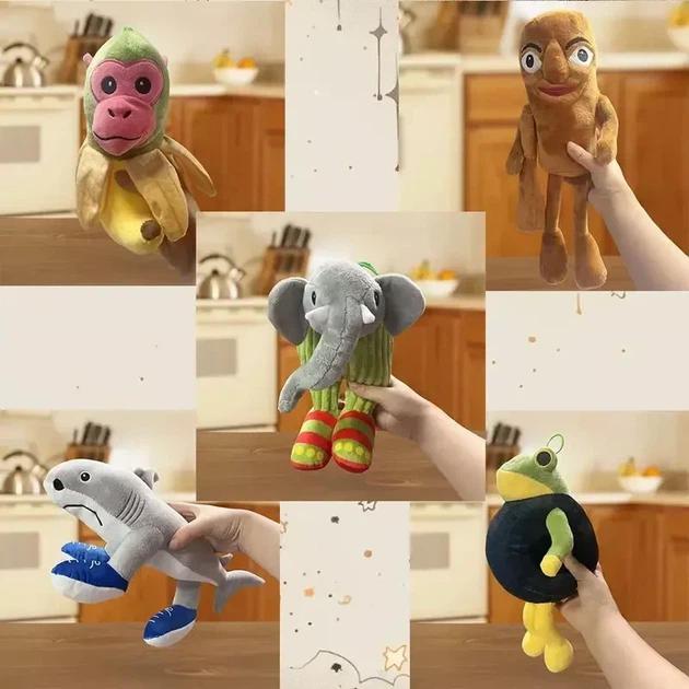 Мягкая плюшевая игрушка обезьянка Chimpanzini Bananini 23 см серая с петелькой - Фото 3 Мягкая плюшевая игрушка обезьянка Chimpanzini Bananini 23 см серая с петелькой - изображение 3