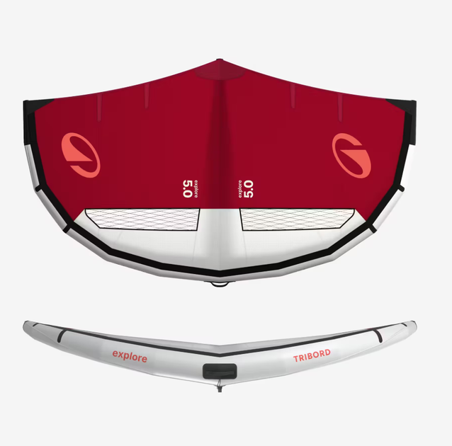Крыло для Виндсерфинга Sup Серфинга Кайтинга Сноубординга TRIBORD Wing Explore 500 V2 4м² Винг Wing Красный - Фото 4 Крыло для Виндсерфинга Sup Серфинга Кайтинга Сноубординга TRIBORD Wing Explore 500 V2 4м² Винг Wing Красный - изображение 4