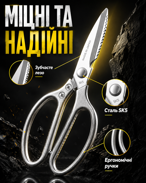 Кухонные ножницы многофункциональные разделочные для мяса птицы рыбы овощей зелени пиццы с зубчатой зоной для костей орехов омаров зубчатые острые стальные нержавеющая сталь прочные мощные с металлическими ручками для дома кухни 20,5 см лезвие 8,5 см - Фото 2 Кухонные ножницы многофункциональные разделочные для мяса птицы рыбы овощей зелени пиццы с зубчатой зоной для костей орехов омаров зубчатые острые стальные нержавеющая сталь прочные мощные с металлическими ручками для дома кухни 20,5 см лезвие 8,5 см - изображение 2
