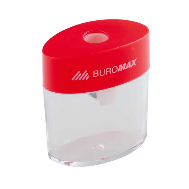 Чинка для олівців BUROMAX TUBE 1 отвір з контейнером BM.4752 Червона - Фото 1 Чинка для олівців BUROMAX TUBE 1 отвір з контейнером BM.4752 Червона - изображение 1