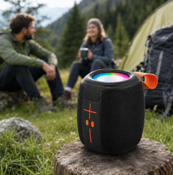 Колонка Bluetooth KTS-2310 аккумуляторная, с LED подсветкой, черная (80010) - изображение 3