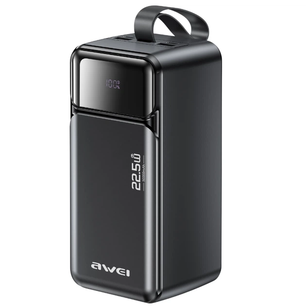УМБ AWEI PA-106 50000 mAh 22.5W Black (6954284029537) - Фото 1 УМБ AWEI PA-106 50000 mAh 22.5W Black (6954284029537) - зображення 1
